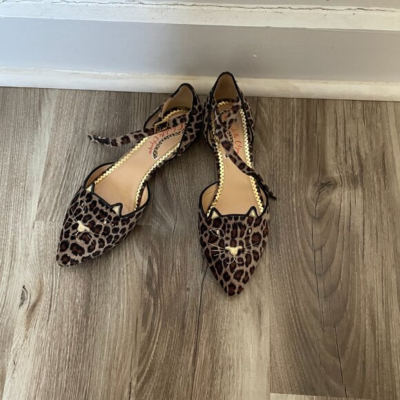 Charlotte Olympia Kitty Leopard D'orsay Flats - Picture 7 of 7
